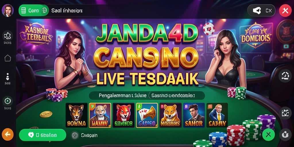 Screenshot JANDA4D menampilkan dealer kasino langsung yang sedang berinteraksi dengan pemain.