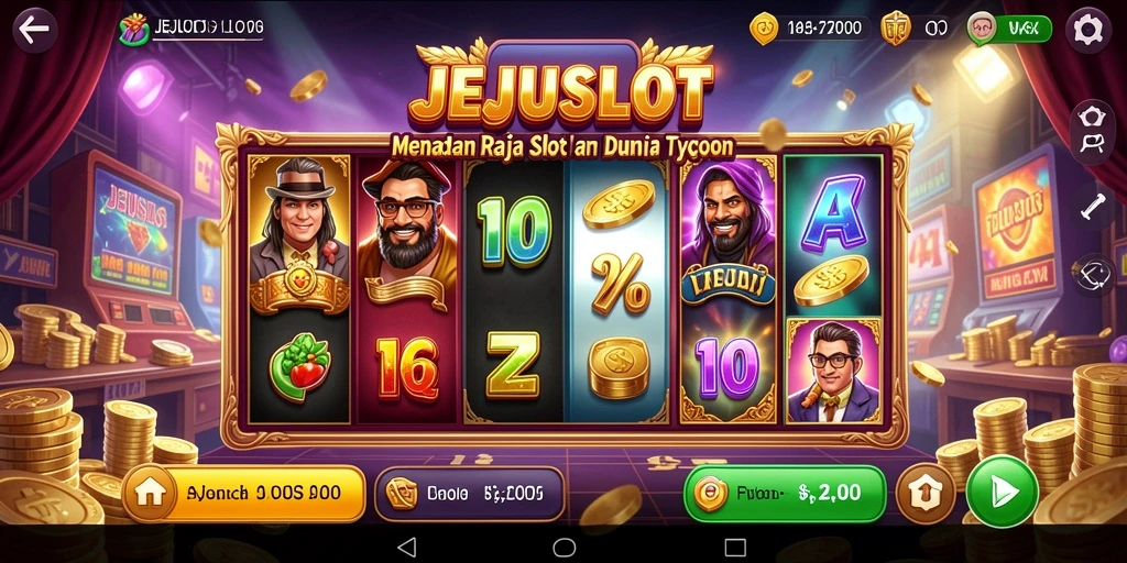Tampilan menarik dari kasino dalam JEJUSLOT yang penuh warna.