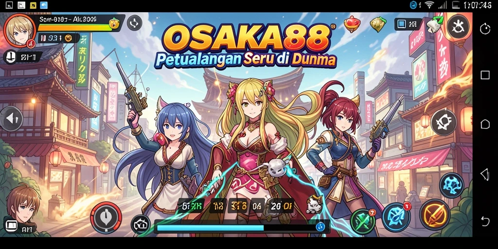 Tampilan gameplay seru di OSAKA88 dengan karakter anime favorit.