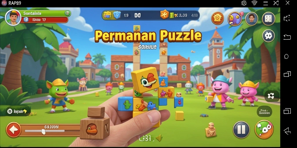 Gambaran gameplay RAP89 dengan berbagai tantangan Puzzle.