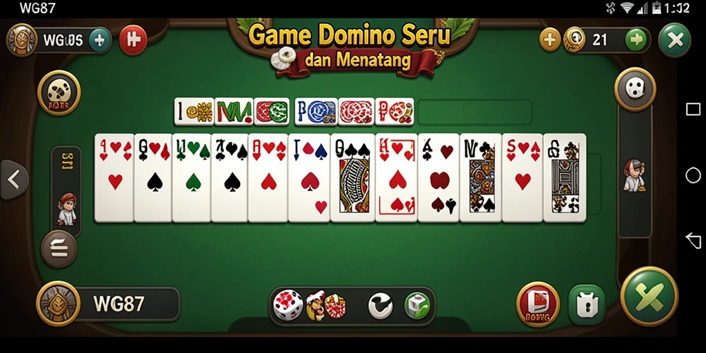 Tampilan gameplay Domino yang seru dan interaktif di WG87.